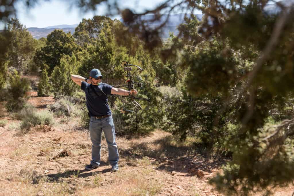 Archer shooting with proper stance